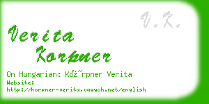 verita korpner business card